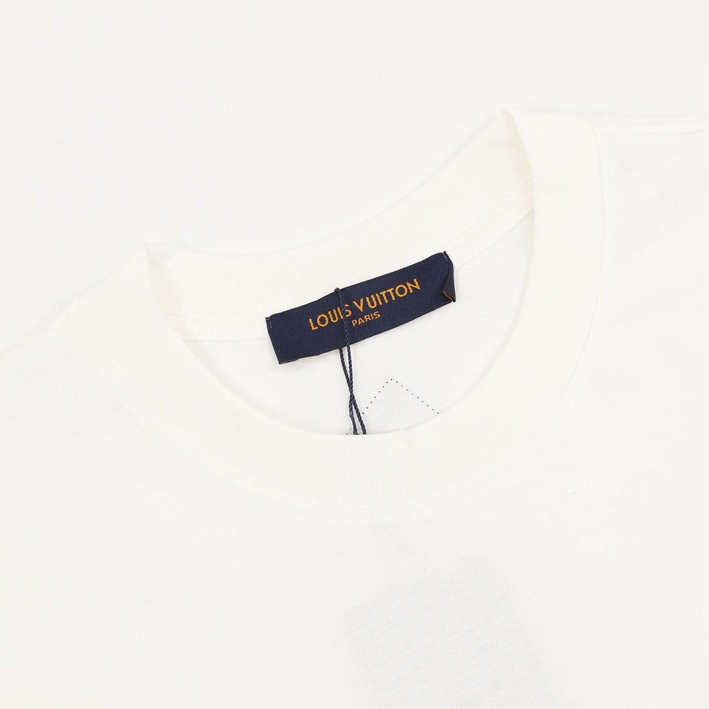 Louis Vuitton LV deconstructed logo embroidered T-shirt