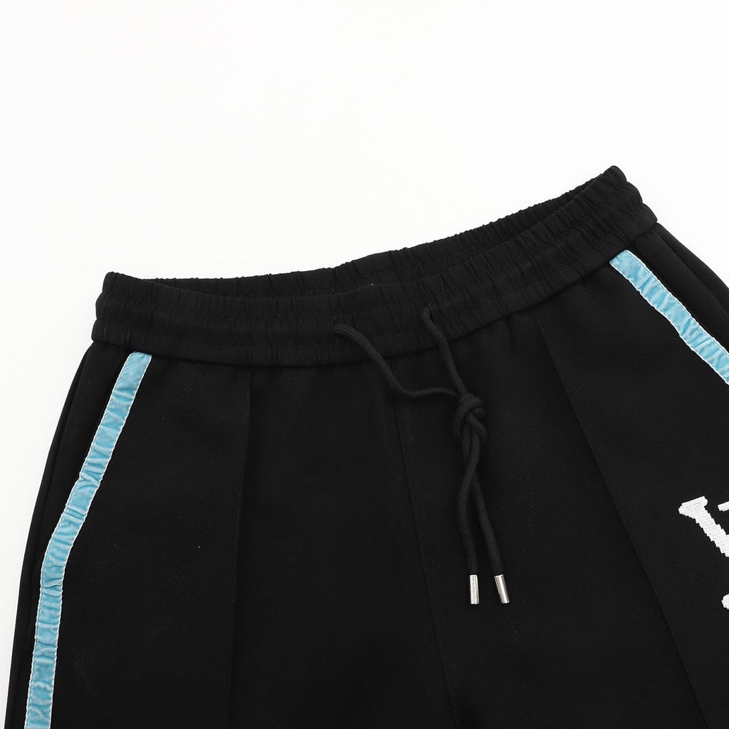 Louis Vuitton Shorts with Blue Side Webbing and Embroidered LV Letters