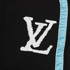 Louis Vuitton Shorts with Blue Side Webbing and Embroidered LV Letters