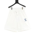 Louis Vuitton Blue Logo-Embroidered Shorts