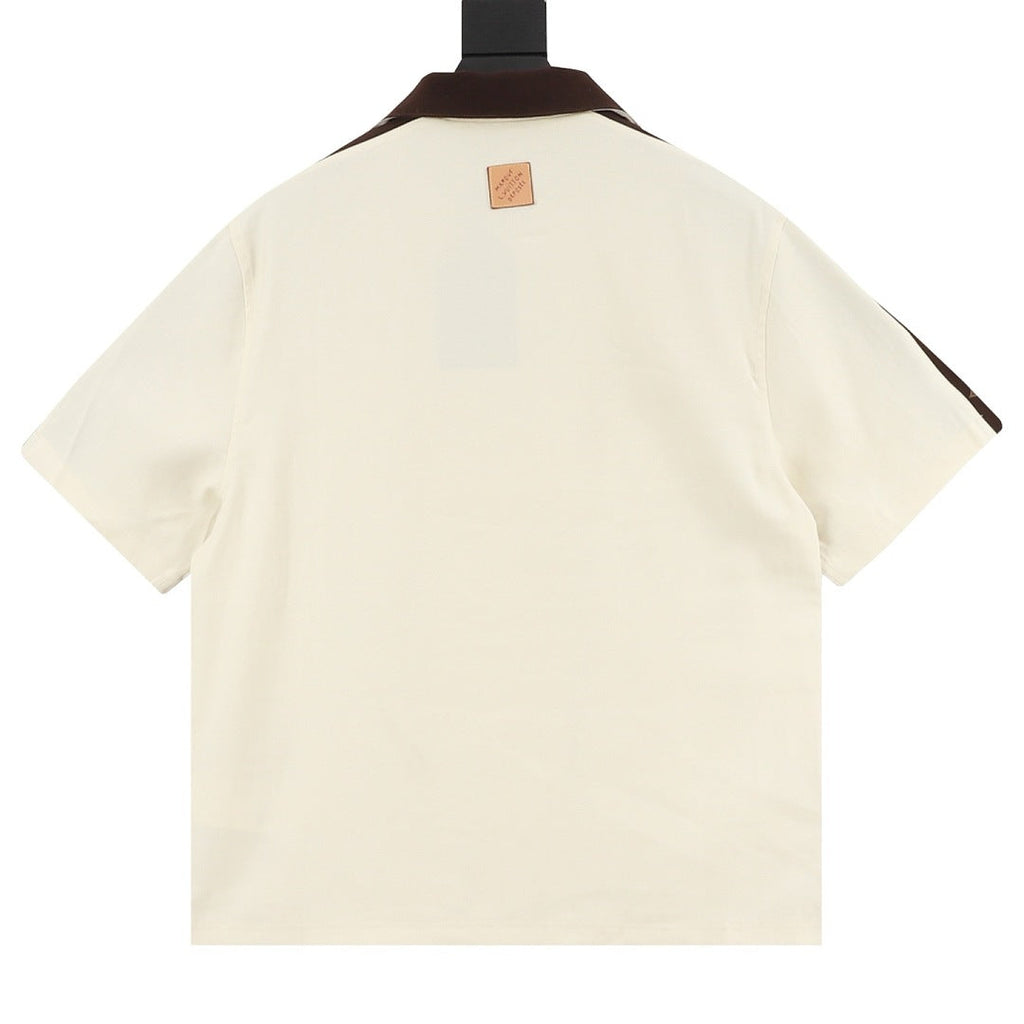 Louis Vuitton Shoulder-Striped Embroidered Shirt