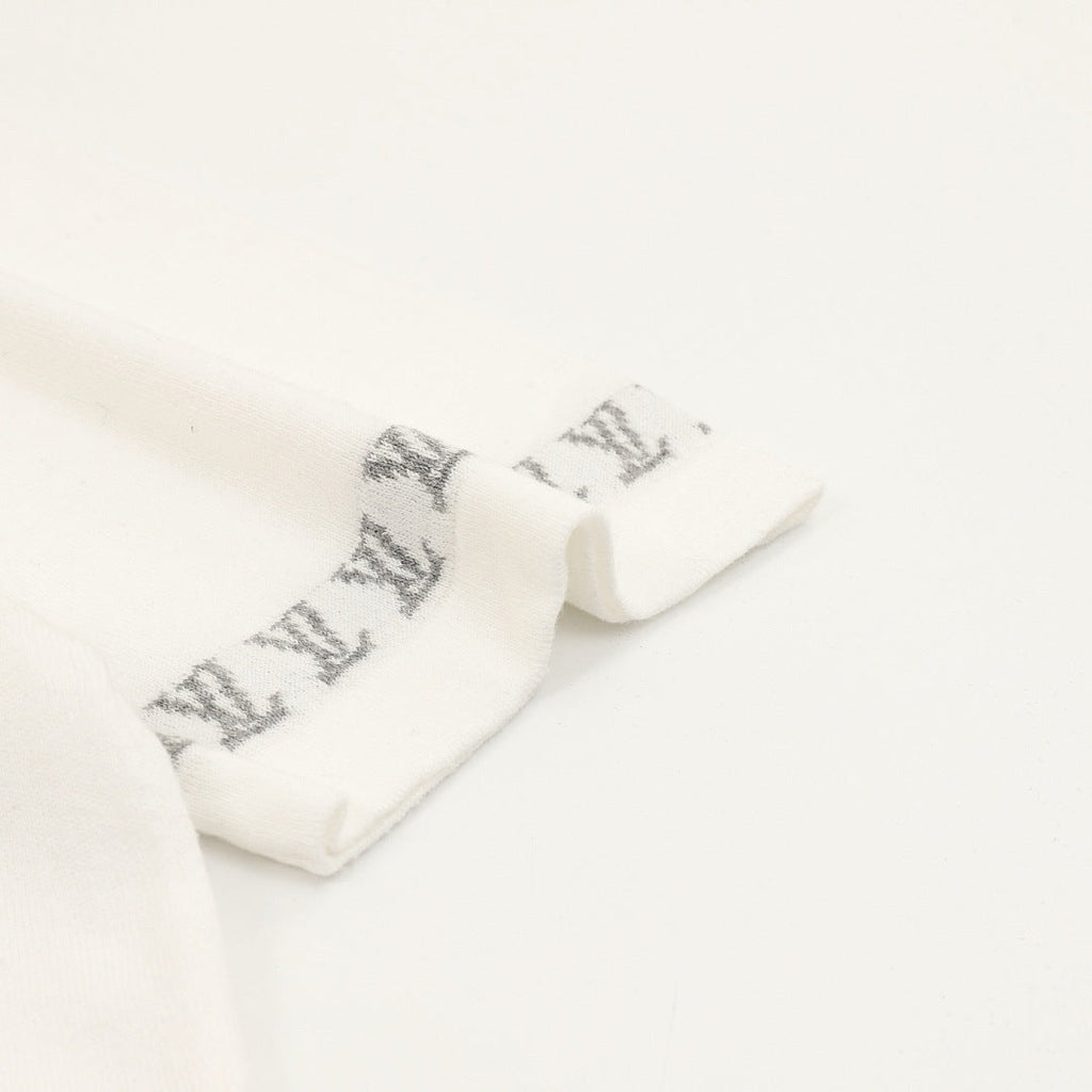 Louis Vuitton Letter Jacquard Knit T-Shirt with Cuff Detail