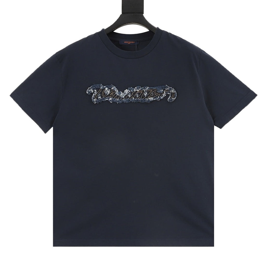 Louis Vuitton Denim Patchwork & Embroidery Short-Sleeve Shirt