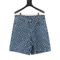 Louis Vuitton Monogram-Print Denim Shorts