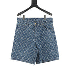 Louis Vuitton Monogram-Print Denim Shorts