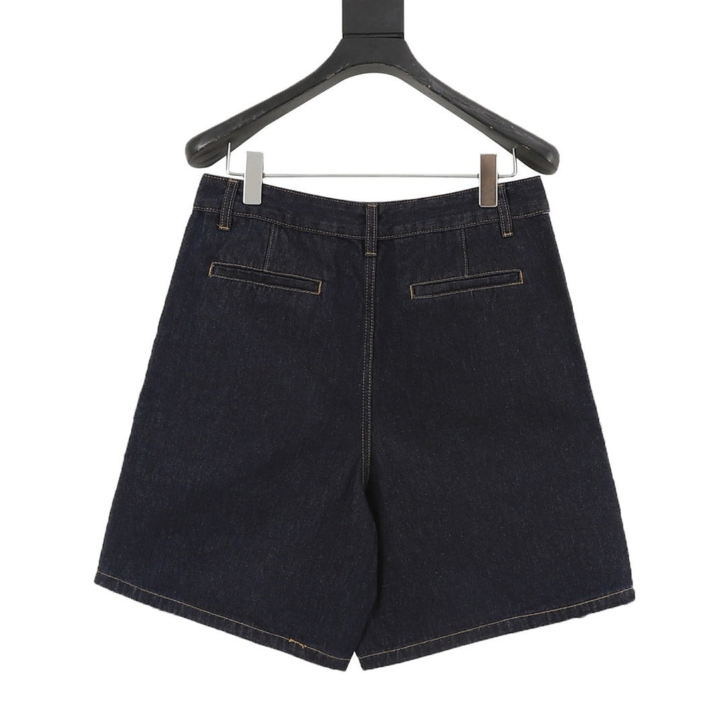 Louis Vuitton Denim Shorts with Leather Label