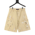 Louis Vuitton Graffiti-Embroidered Distressed Denim Shorts