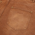 Louis Vuitton Washed Wide-Leg Denim Shorts with Rear Leather Patch